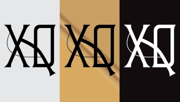 Первоначальная буква XQ дизайн логотипа креативный современный символ иконка монограмма