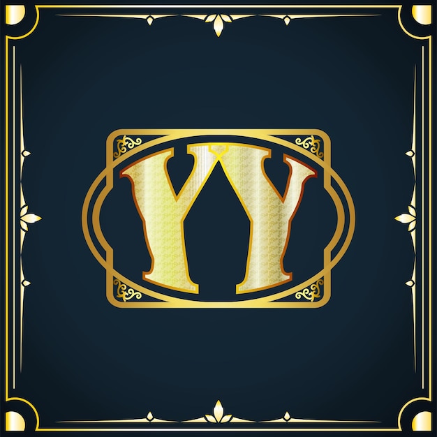 Initial letter YY royal luxury logo template