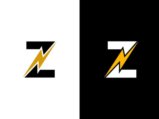 Первоначальная буква Z Electric Logo креативная буква Z Electric векторный шаблон логотипа