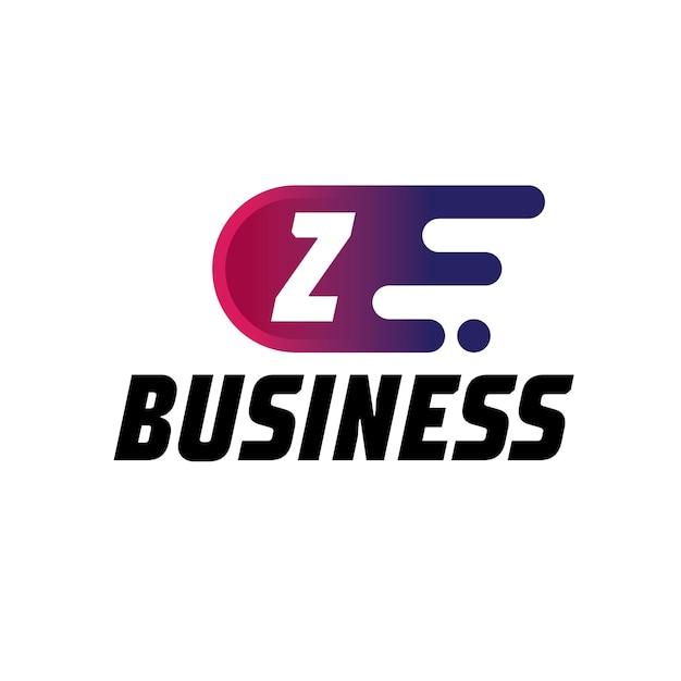 Первоначальный шаблон логотипа Z Fast Speed выделен на белом фоне