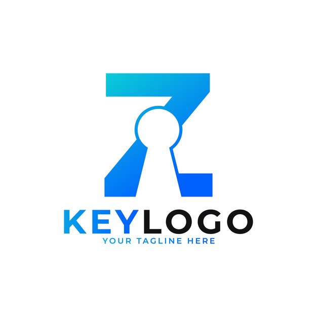 Начальная буква Z Keyhole Logo Icon Logo Protection Symbol Vector Logo Design