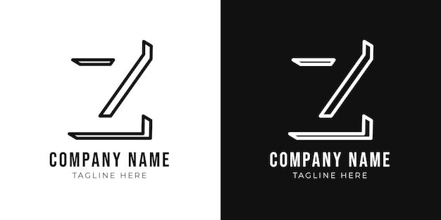 Initial letter z monogram logo design template creative outline z typography and black colors