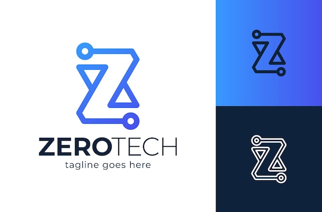 Lettera iniziale z tech logo design element.