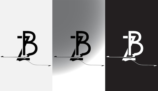 頭文字 ZB ロゴ デザイン クリエイティブ モダン シンボル アイコン モノグラム