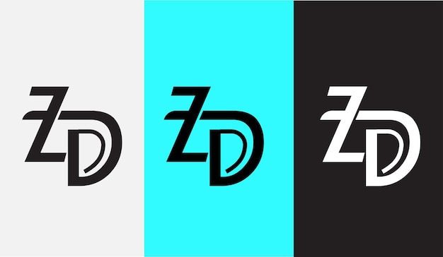 Initial letter ZD logo design creative modern symbol icon monogram