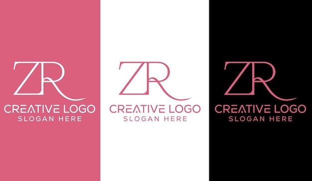 Lettera iniziale zr logo design icona simbolo moderno creativo