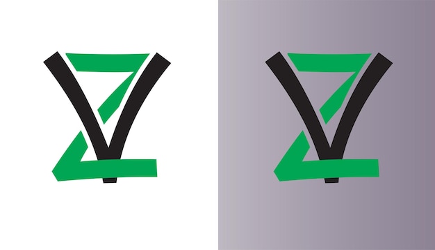 Initial letter ZV logo design creative modern symbol icon monogram