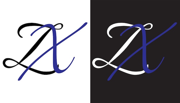 Вектор Первоначальная буква zx дизайн логотипа креативный современный символ иконка монограмма
