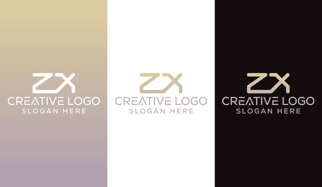 Initial Letter ZX Logo Design Monogram Creative Modern Sign Symbol Icon