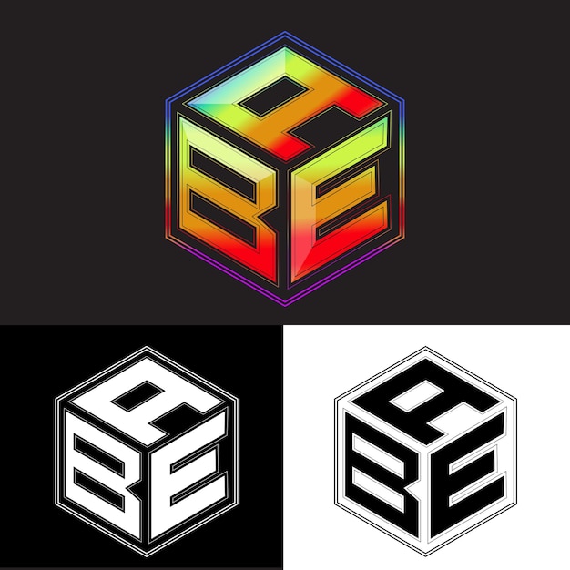 начальные буквы abe многоугольник дизайн логотипа векторное изображение
