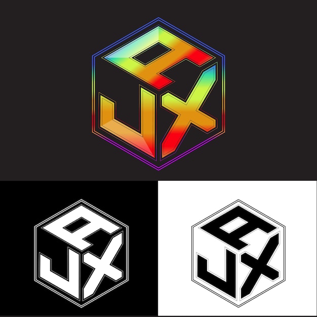 Vector initial letters ajx polygon logo design vector image