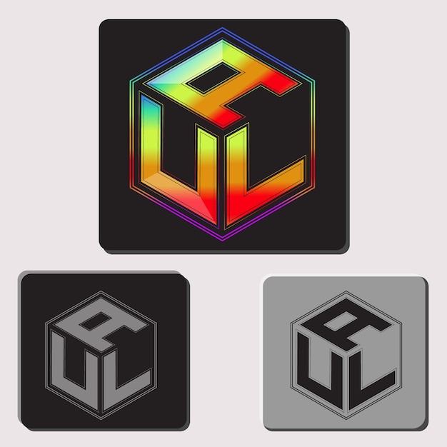 начальные буквы аул полигон дизайн логотипа векторное изображение