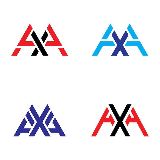 Vector initial letters axa logo design vector template