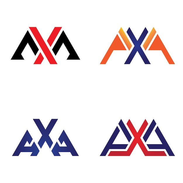 Vector initial letters axa logo design vector template