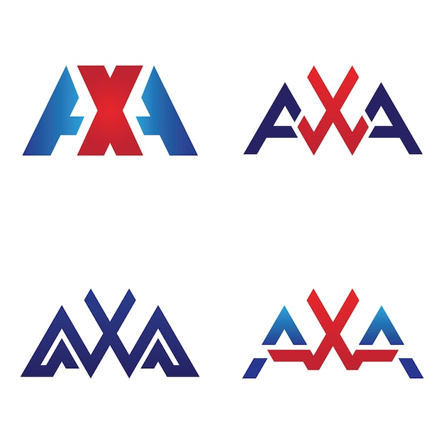 Initial Letters AXA Logo Design Vector Template