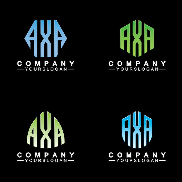 Инициальные буквы AXA Логотип дизайна векторный шаблон