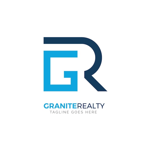 Initial Letters GR Logo Design Template