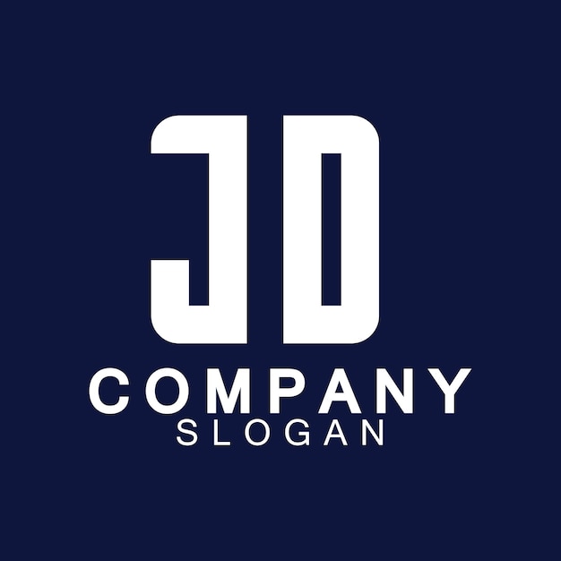 Первоначальные буквы Шаблон векторного дизайна логотипа JD