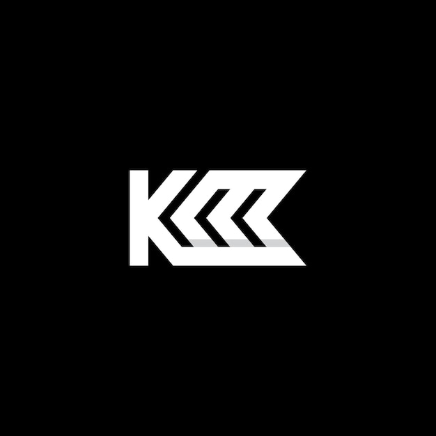 Initial letters of KM logo design template