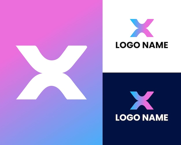 초기 문자 X 우아한 로고, 현대 로고 디자인 벡터
