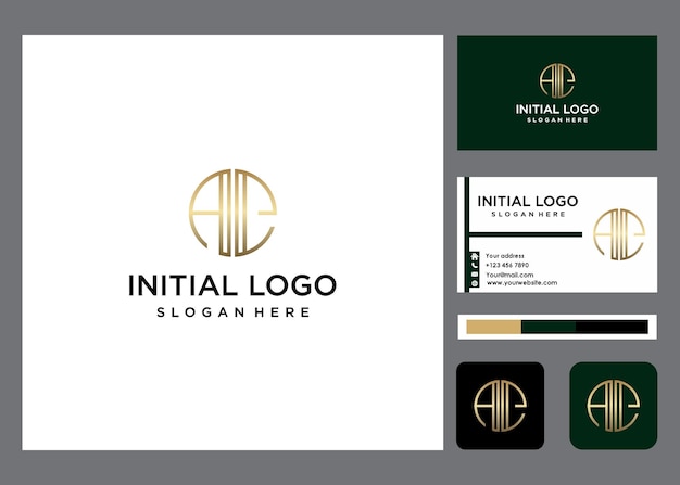 Initial logo AL and business card icon