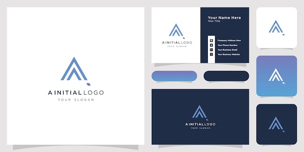 a initial logo concept business card set