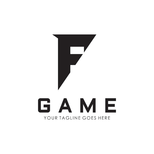 Logo iniziale f per il design del logo gaming esport