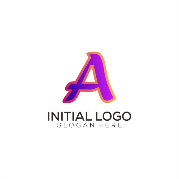Un'icona di design colorato gradiente logo iniziale
