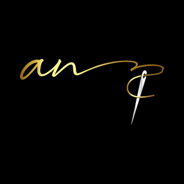 AN initial logo, handwriting clothing logo template vector