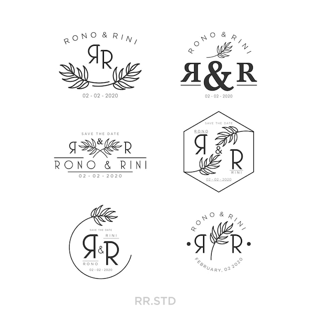 Vector initial logo for invitation