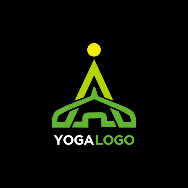 Un logo iniziale con un concetto di design yoga