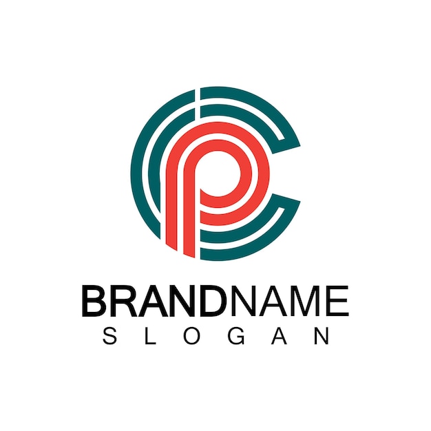 Initial lowercase letter logo cppc p inside c monogram rounded shape