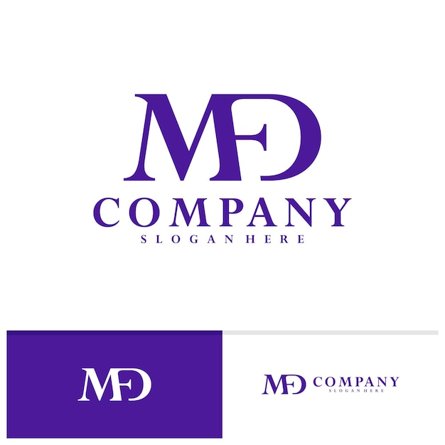 Initial M F D logo vector template Creative M F D logo design concepts