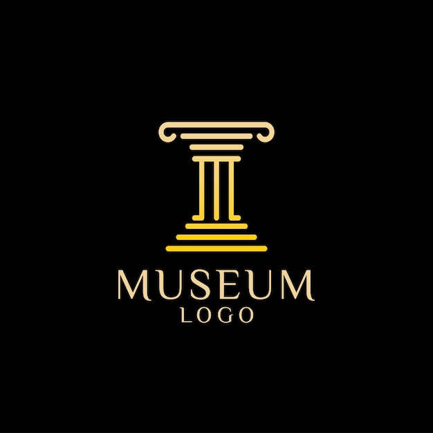 Initial m with building pillar column logo design