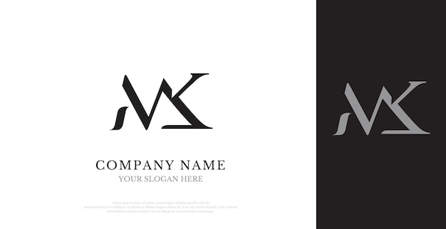 Initial MK Logo Design Vector