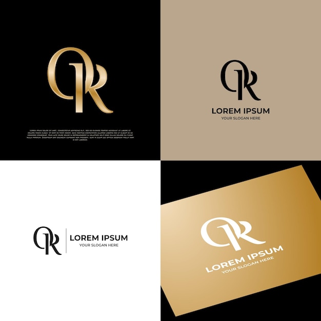 Vector or initial modern typography gold emblem logo template for business