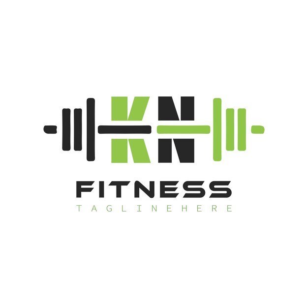 initial monogram for fitness logo design