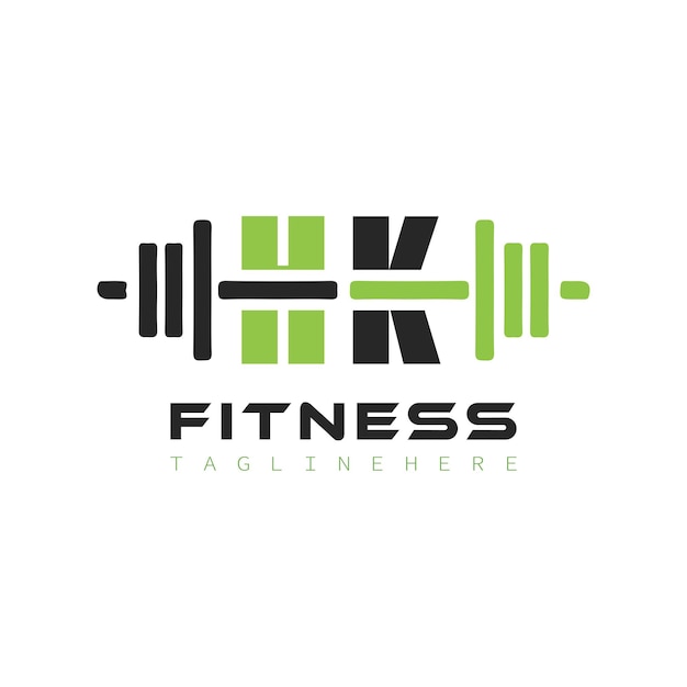 initial monogram for fitness logo design