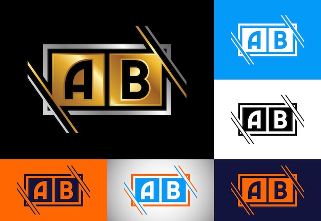 初期のモノグラム文字 ab ロゴ デザイン ベクトル テンプレート グラフィック アルファベット企業のビジネス アイデンティティのシンボル