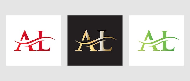 Initial Monogram  Letter AL Logo Design. AL Logotype Template