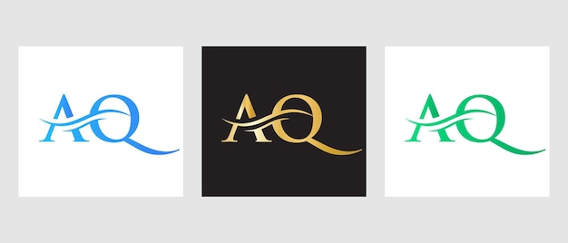 Initial Monogram  Letter AQ Logo Design. AQ Logotype Template