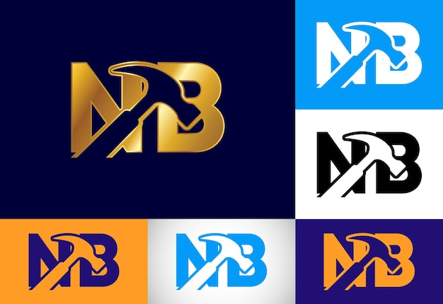 Initial Monogram Letter N B Logo Design Vector Graphic Alphabet Symbol For Corporate Business