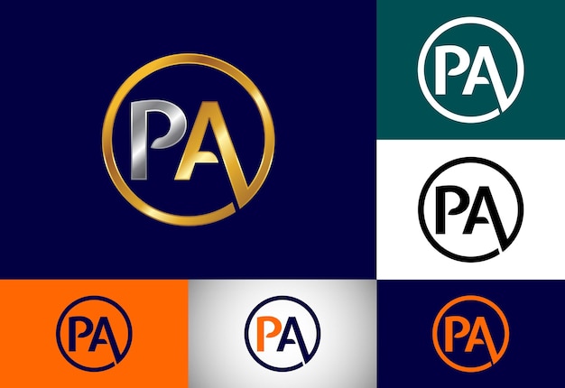 Initial Monogram Letter P A Logo Design Graphic Alphabet Symbol For Corporate Business Identity