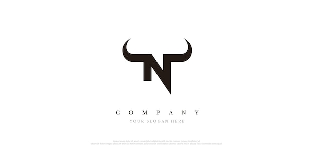 Initial N Bull Logo Design