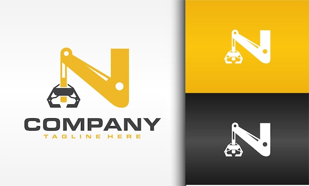 initial N crane drill logo