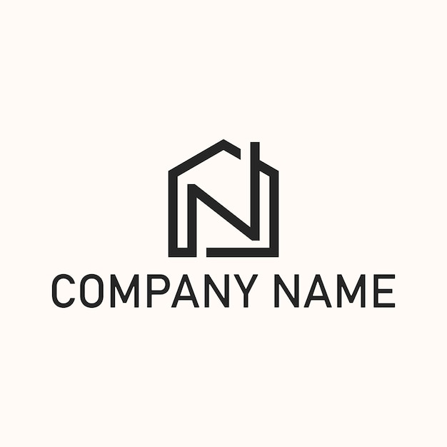 Vector initial n home logo design. real estate business logo