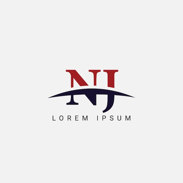 Initial N J NJ Letter Logo design vector template Graphic Symbol for Corporate Business Identity