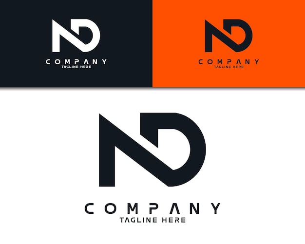 Вектор Начальный дизайн логотипа nd или no, подходящий для логотипа компании, логотипа и фирменного стиля