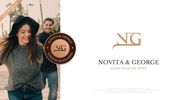 Начальный вектор дизайна логотипа NG