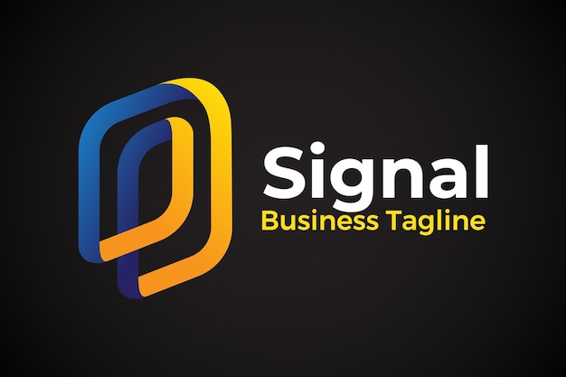 Initial p tech signal monogram logo template